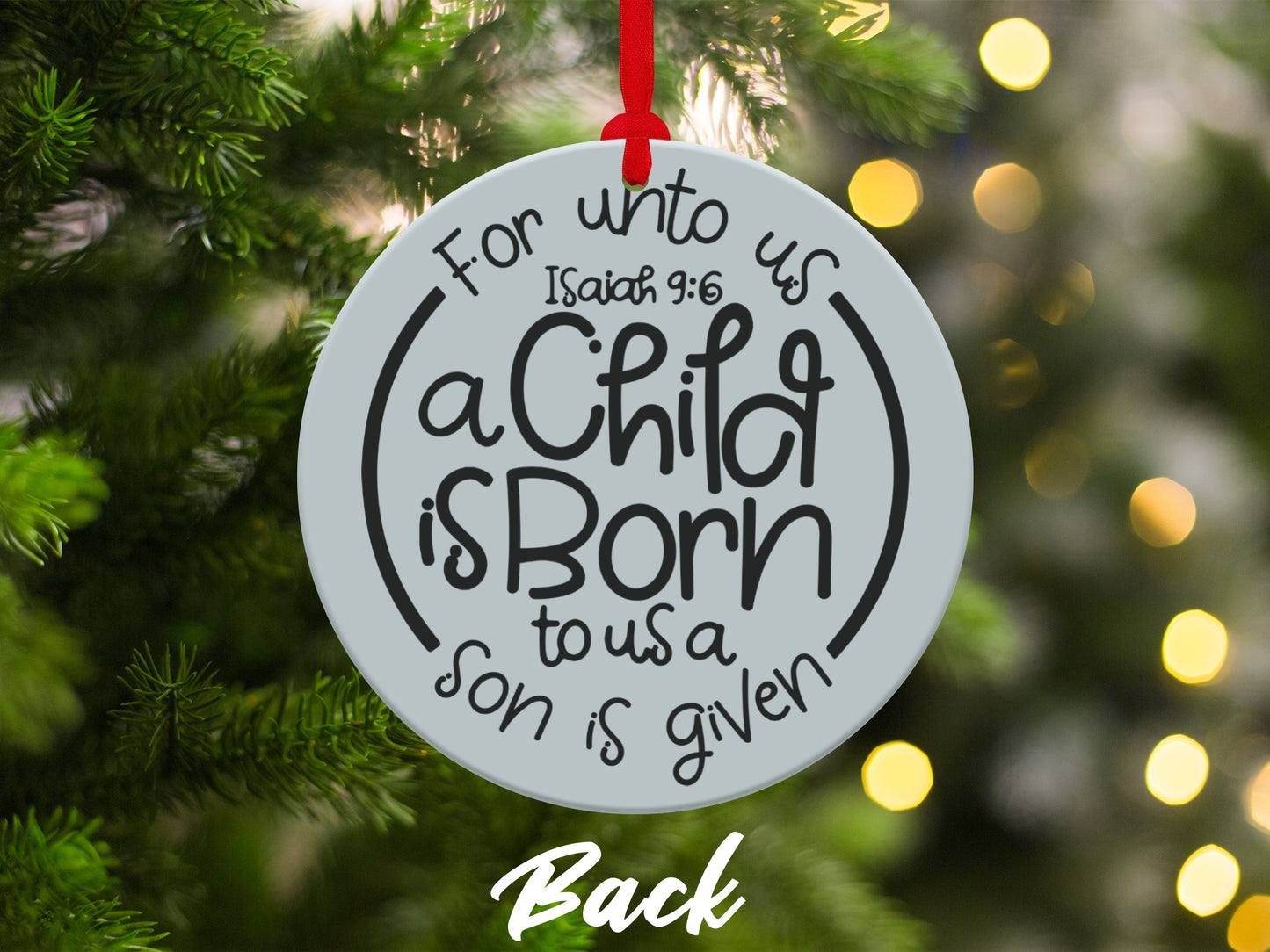 A Child is Born Son is Given Christmas Ornament