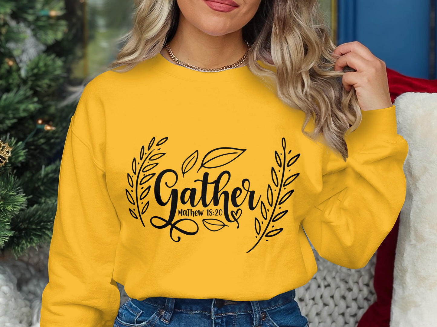 Gather Matthew 18:20 Graphic Sweatshirt