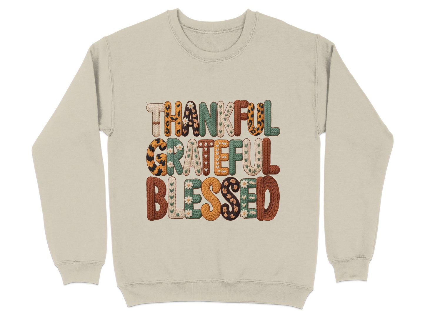 Thankful Grateful and Blessed Graphic Sweatshirt
