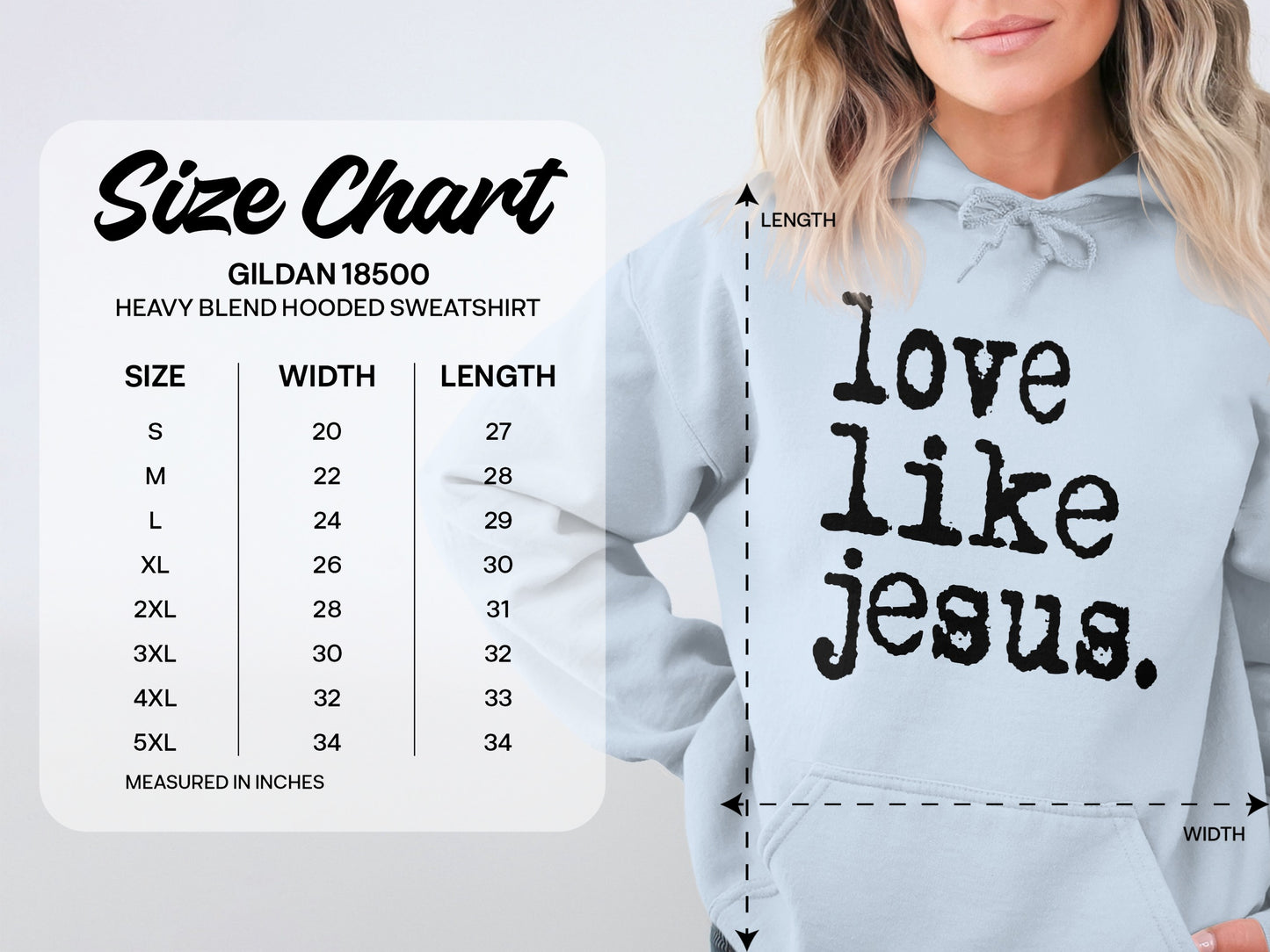 Love Like Jesus Graphic Heavy Blend Hooded Sweatshirt