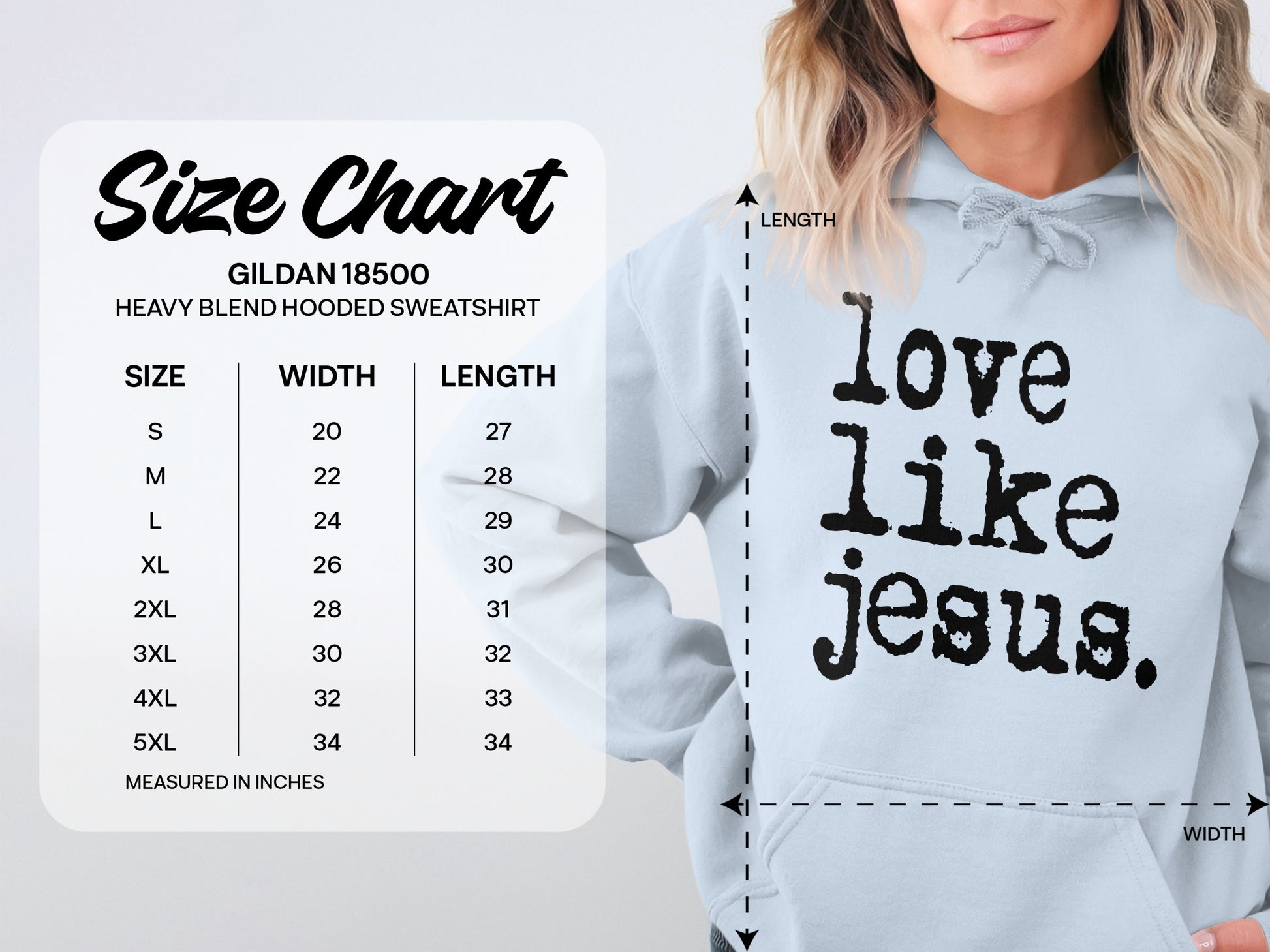 Love Like Jesus Graphic Heavy Blend Hooded Sweatshirt
