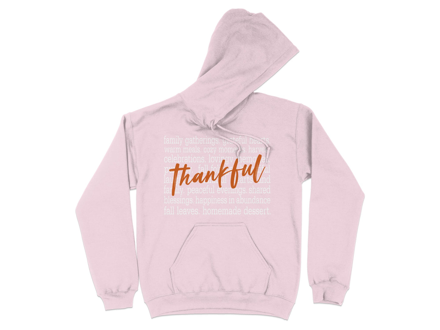 Thankful Autumn Themed Hoodie with Warm Text Design