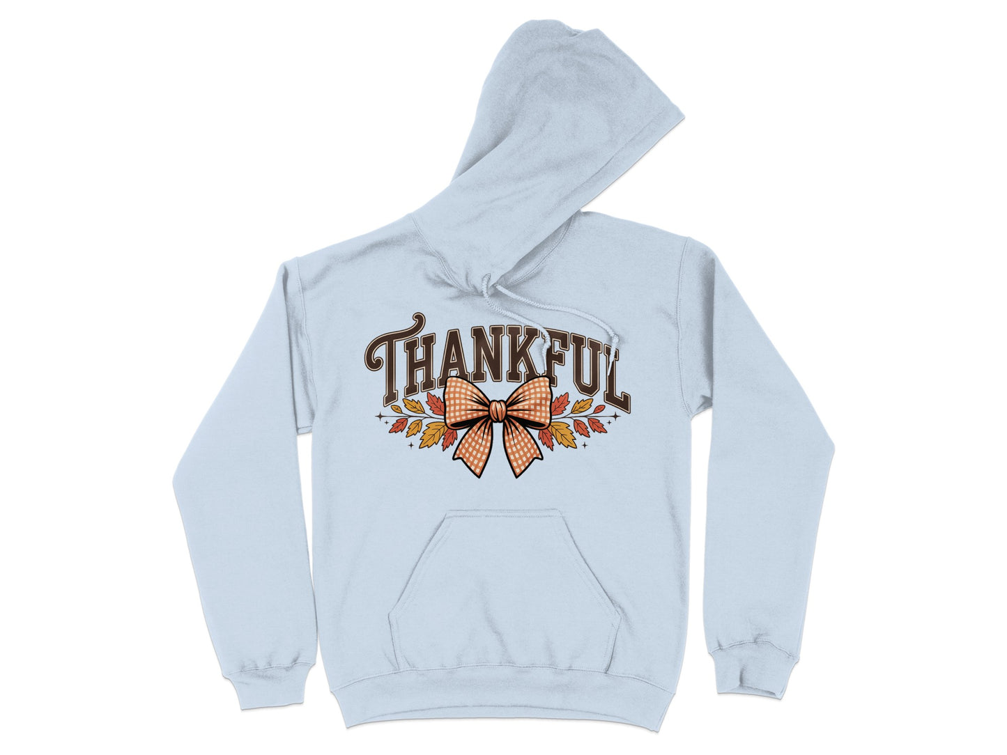 Thankful Hoodie with Autumn Bow and Leaves Design
