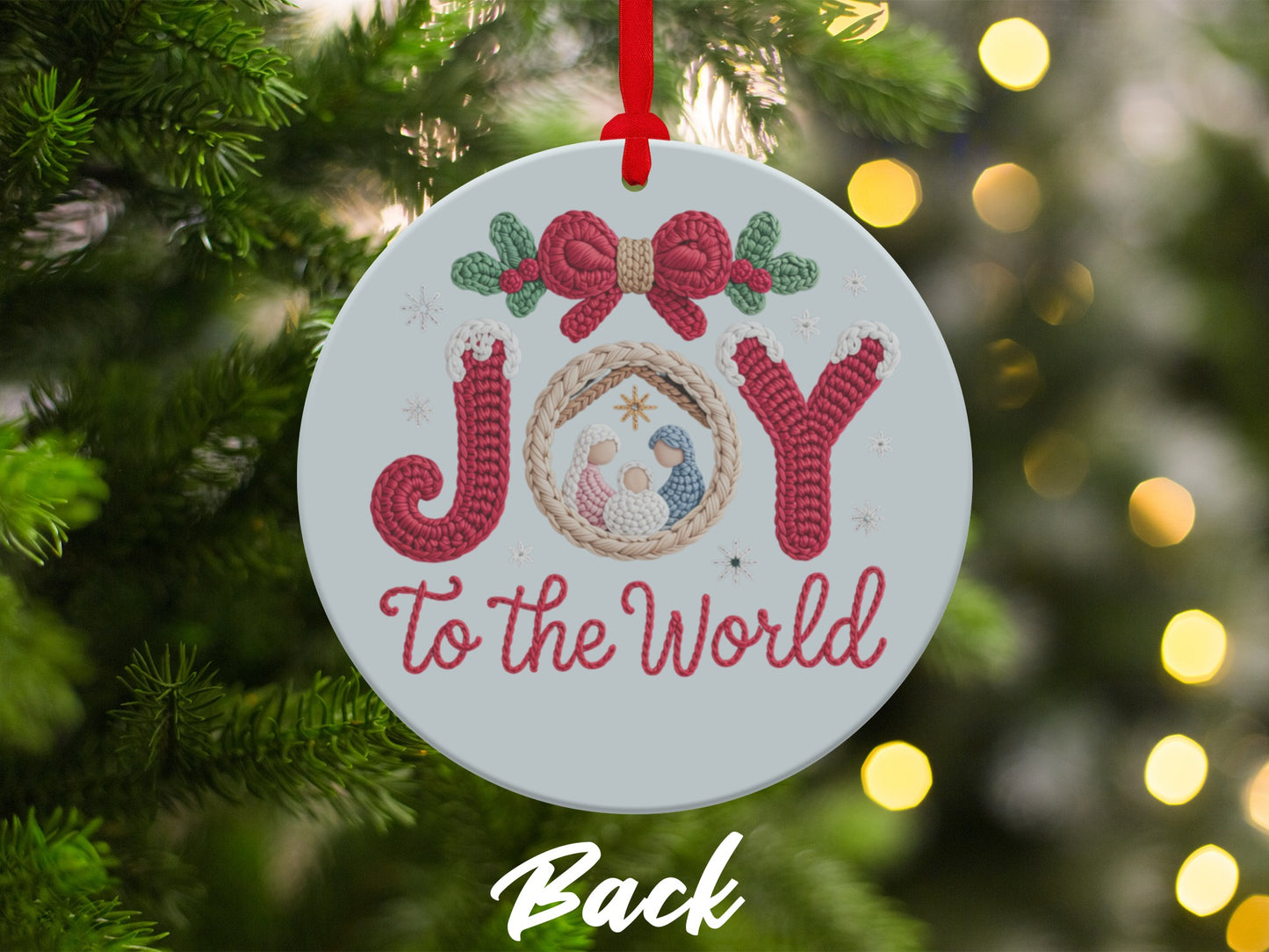 Joy To The World Christmas Ornament Back
