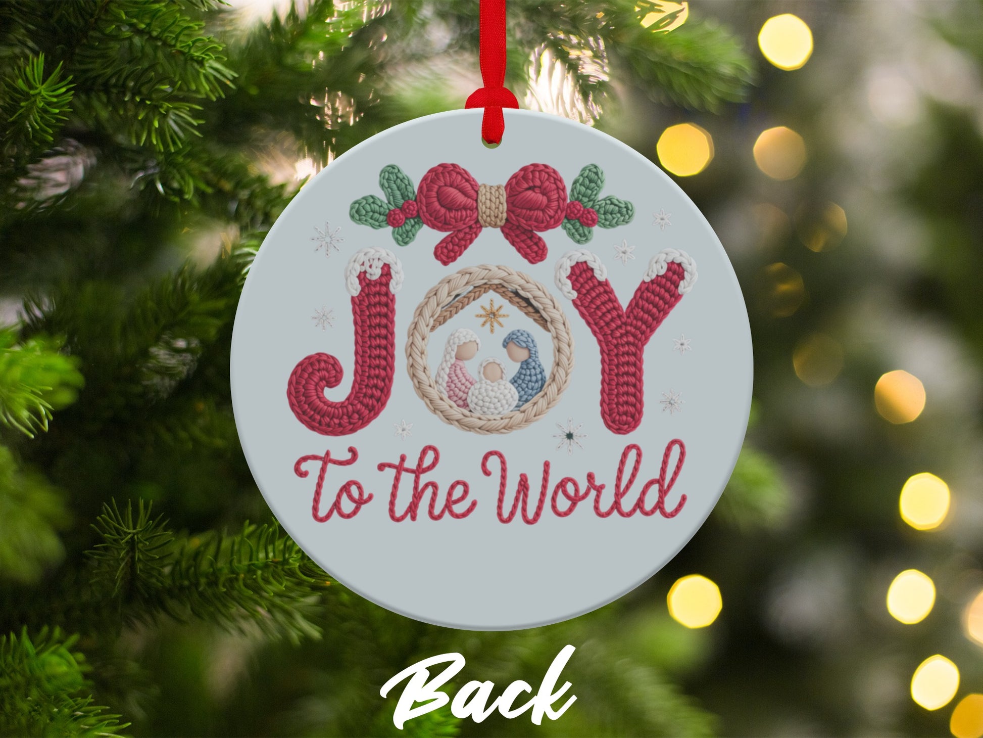 Joy To The World Christmas Ornament Back