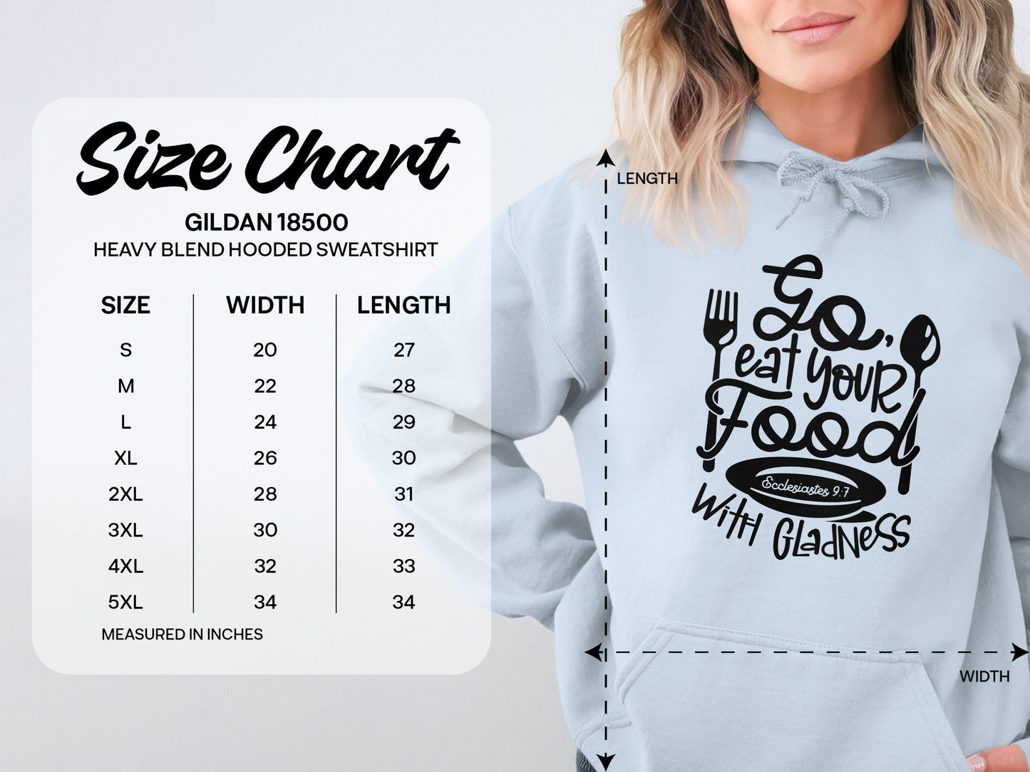 Go Eat Your Food With Gladness Hooded Sweatshirt