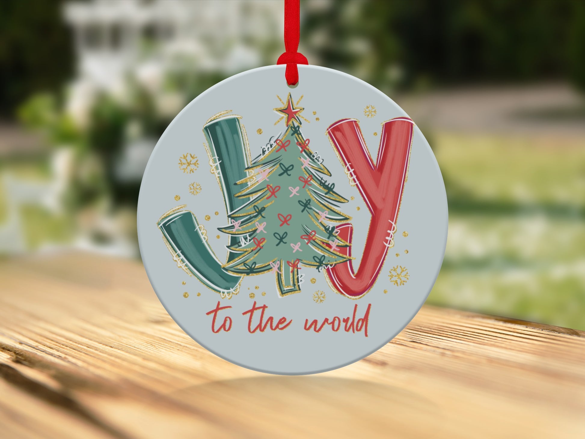 Joy to the World Festive Holiday Ornament