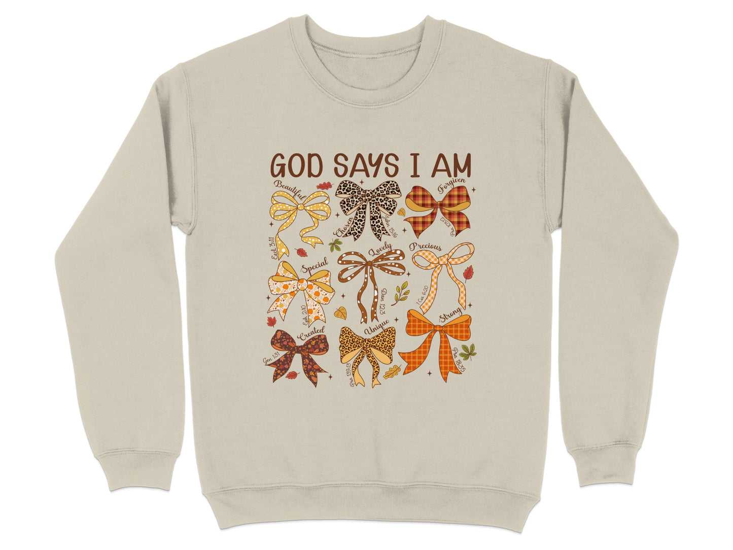 God Says I Am Bow Design Long Sleeve Shirt