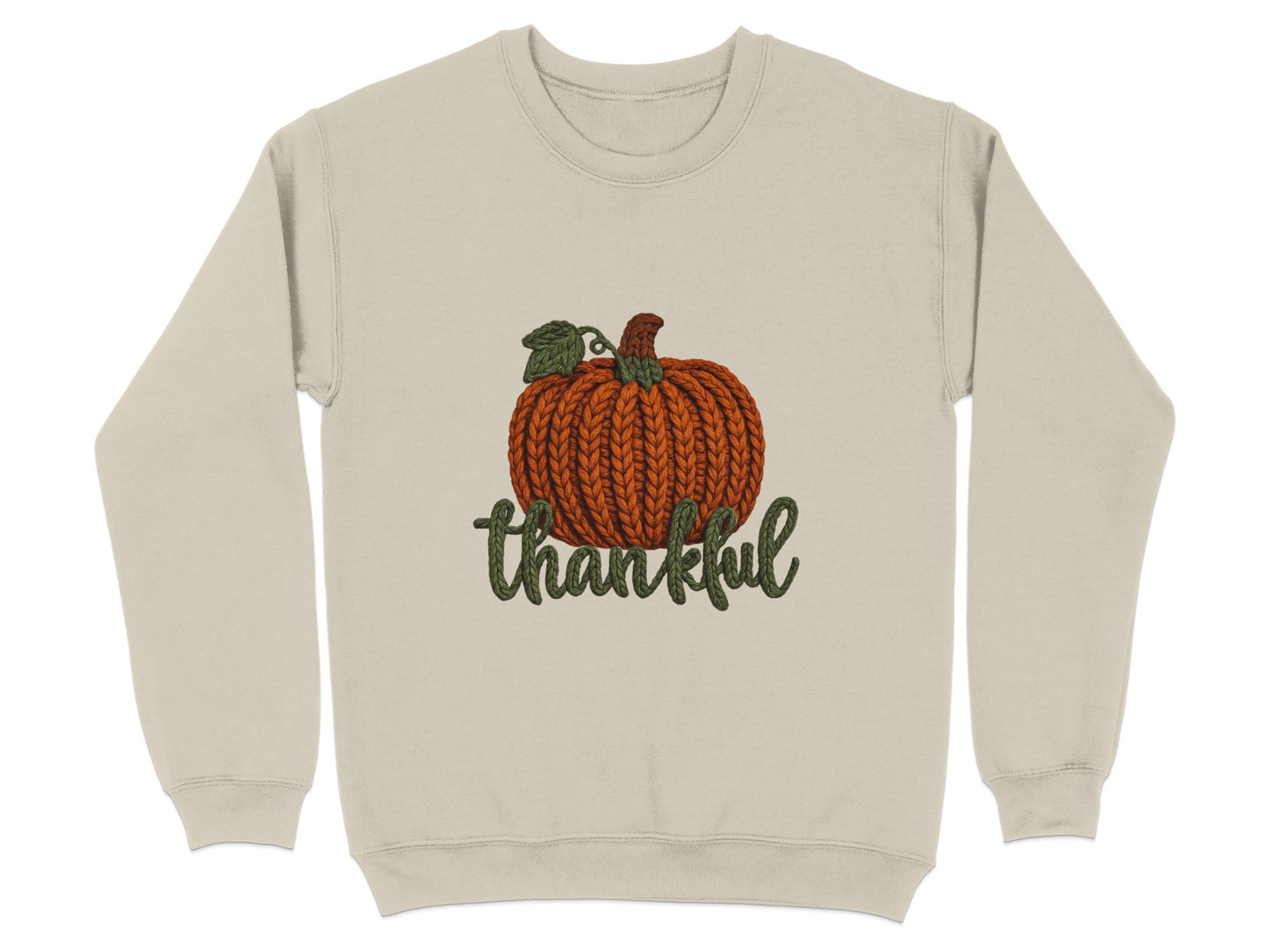 Thankful Knit Pumpkin Design Sweatshirt Product